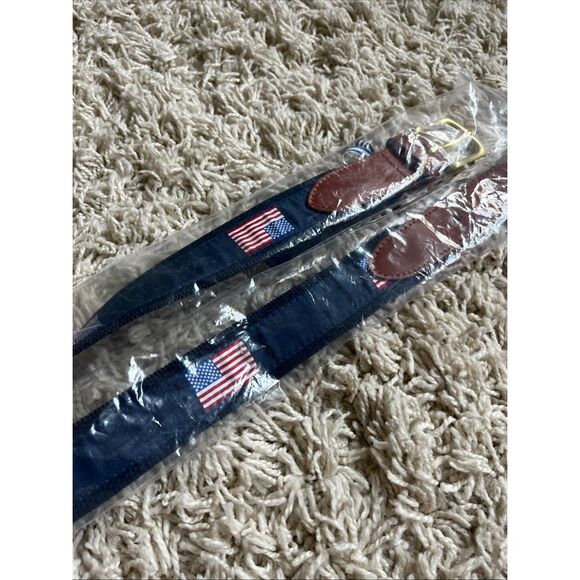 NWT Vineyard Vines American Flags Canvas Club Belt Mens 40 - Picture 7 of 11